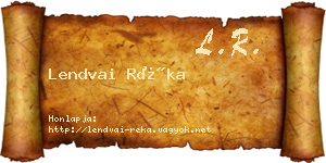 Lendvai Réka névjegykártya